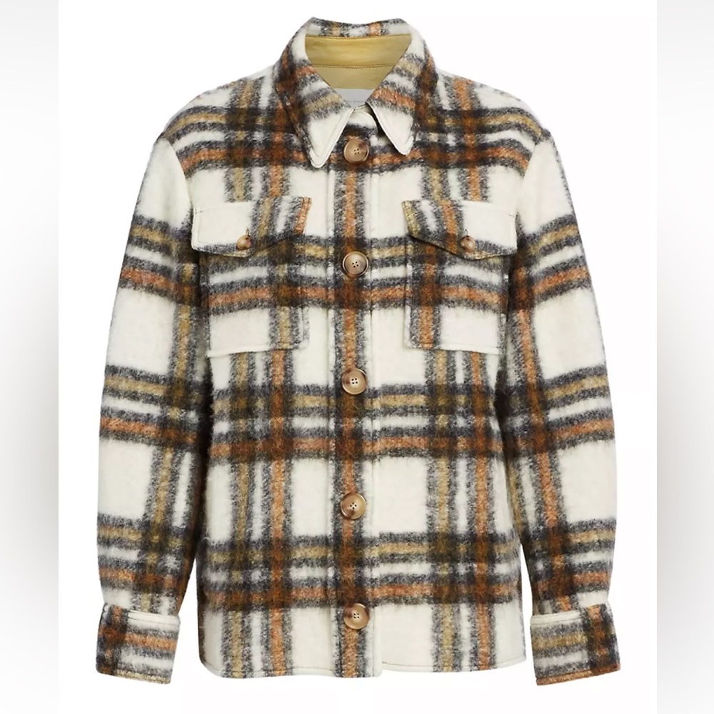 Isabel Marant Étoile Gaston Plaid Blanket Coat